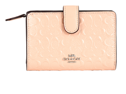 Coach Medium Corner Zip Wallet, £75, Accessories, Pink, Leather/Patent Leather, Front view